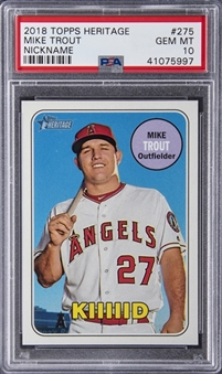 2018 Topps Heritage Nickname #275 Mike Trout - PSA GEM MT 10